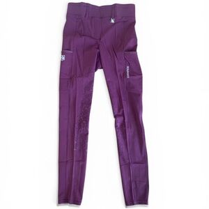 Romfh Black Label Breeches 28R Aubergine Knee Patch Silicone Grip NWT